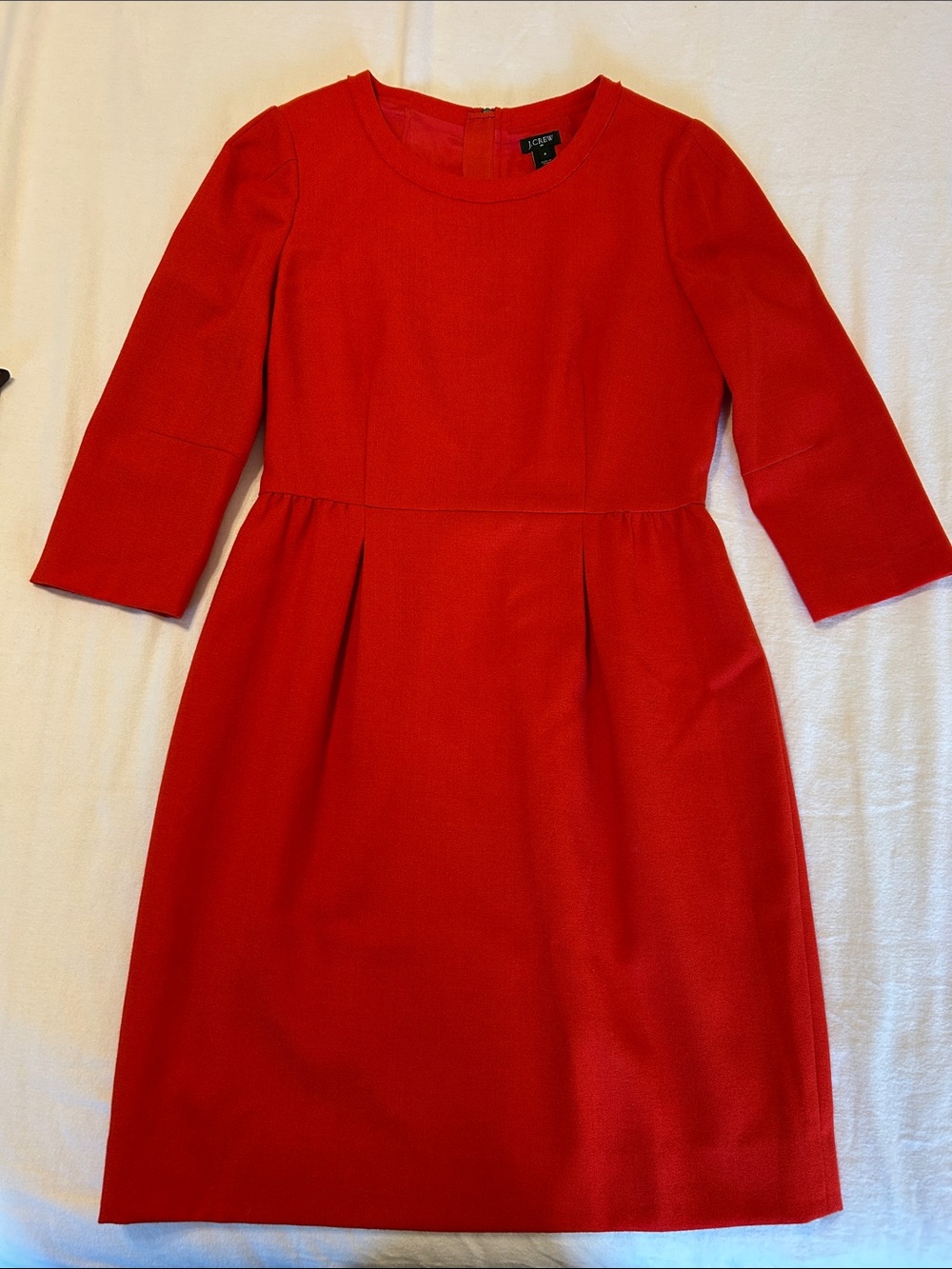 J. Crew Bright Red Ponte Fit-and-Flare Dress Size 4 NWOT